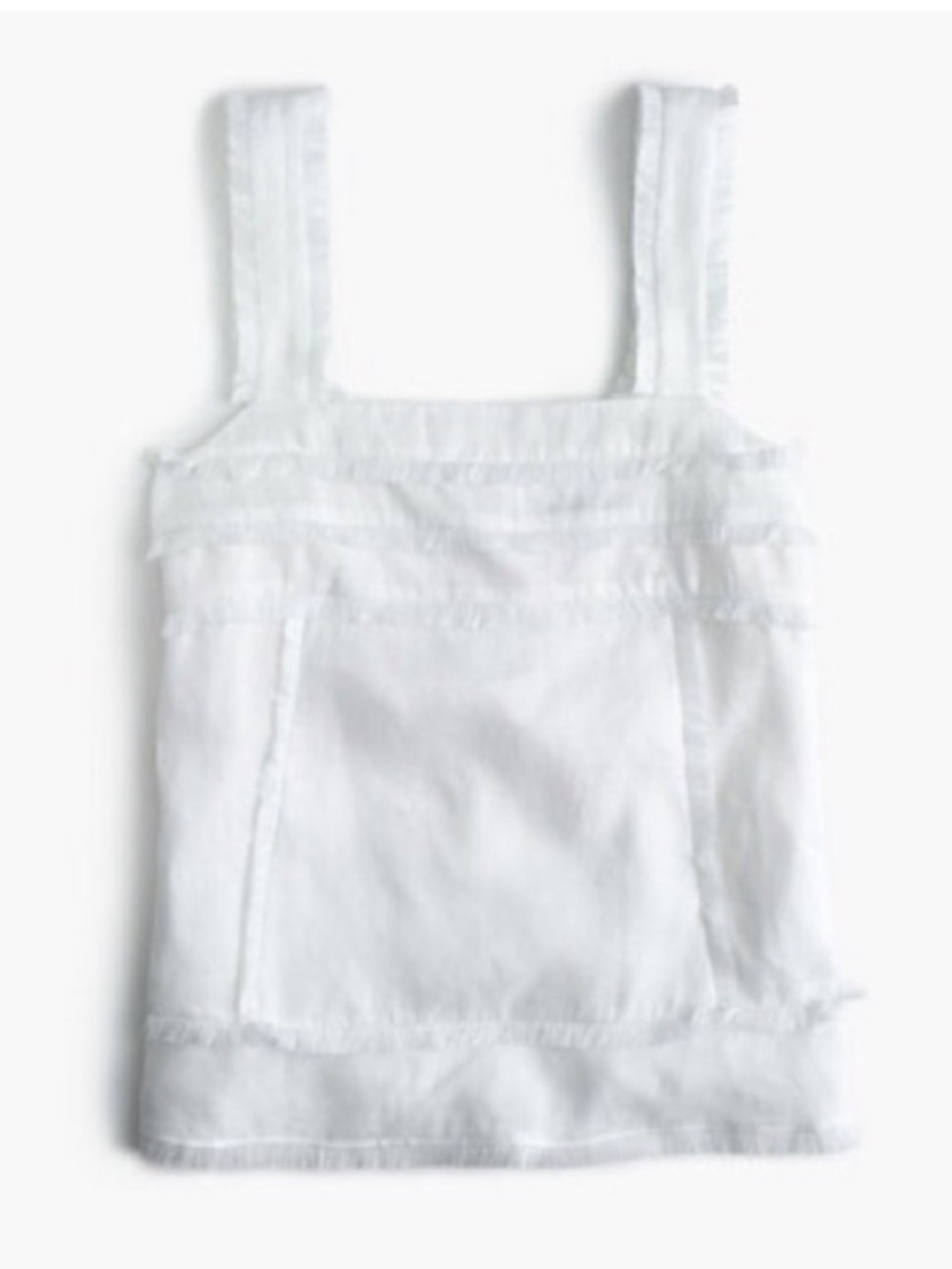 J. Crew Linen White Fringe Trim Tank, size 12